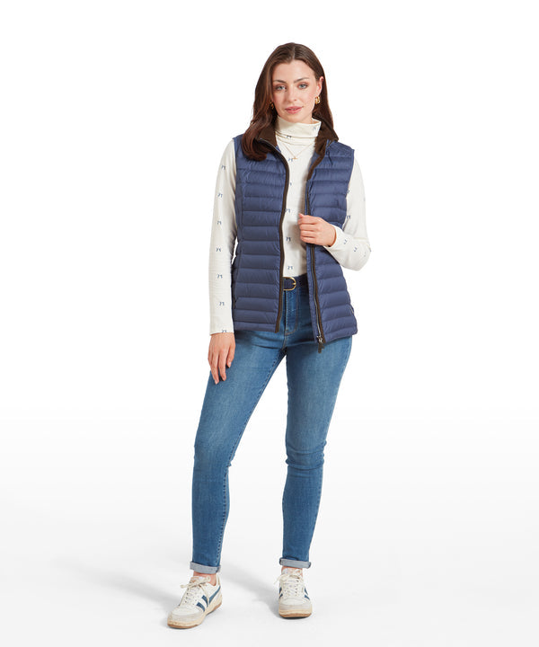Launde Down Gilet Stone Blue
