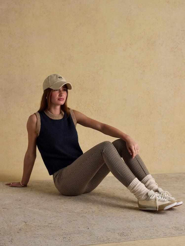 Holly Navy/Camel Knitted Vest