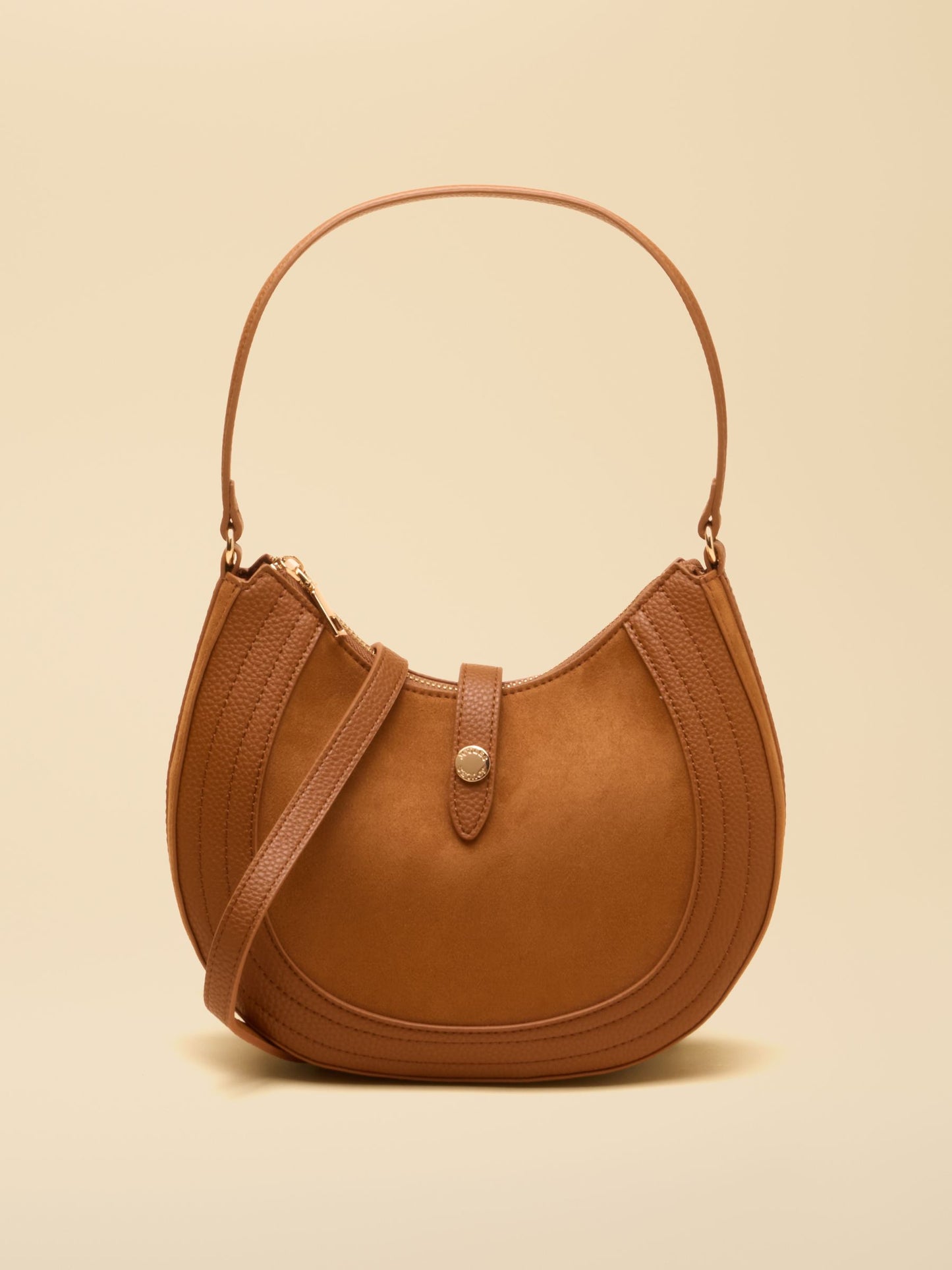 Tan Brown Crossbody Saddle Bag