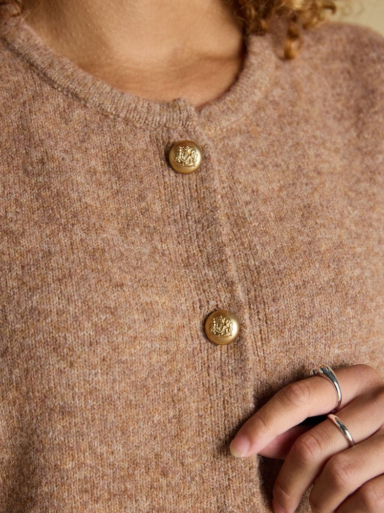 Holly Camel Button Through Knitted Vest