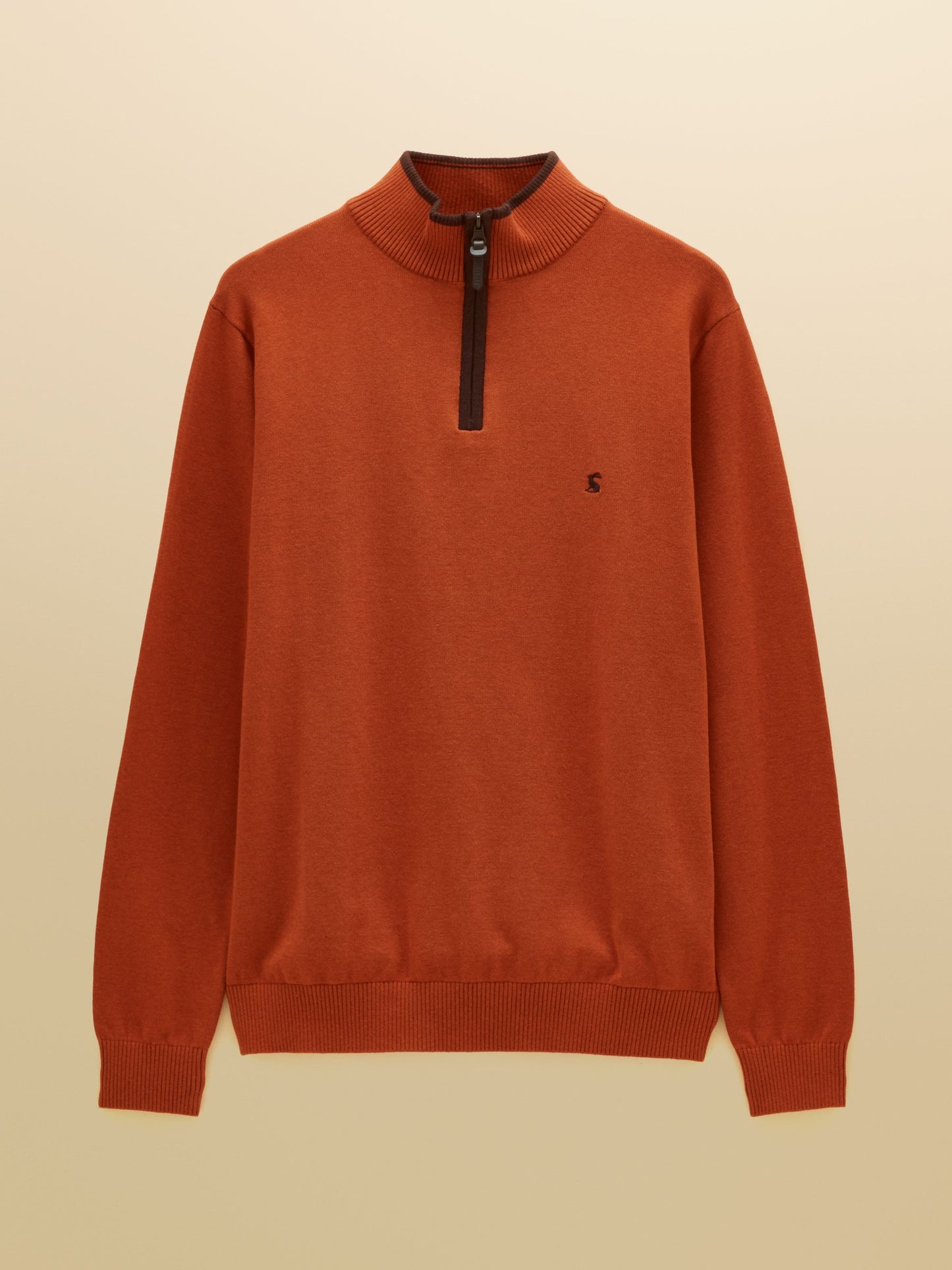 Hillside Orange Quarter Zip Knitted Jumper