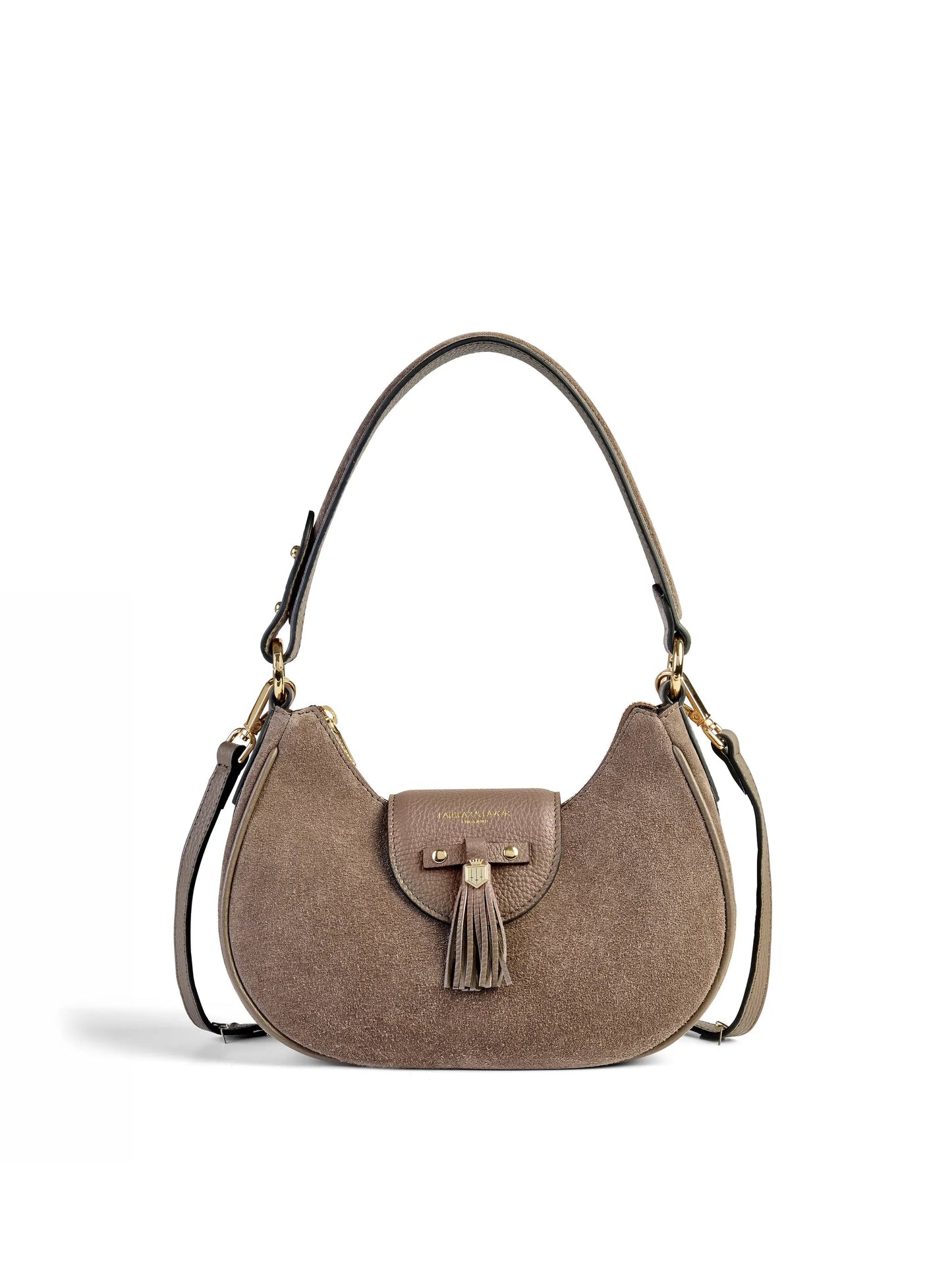 Windsor Deep Taupe Suede Shoulder Bag