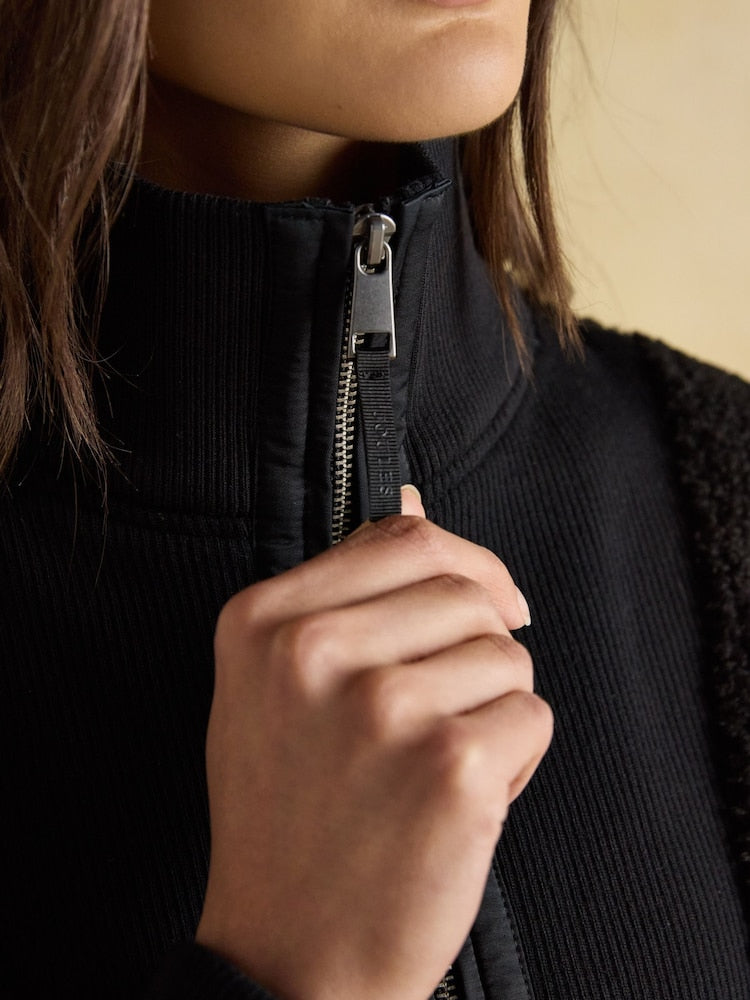 Thurleston Black Borg 3/4 Zip Fleece with Adjustable Waist