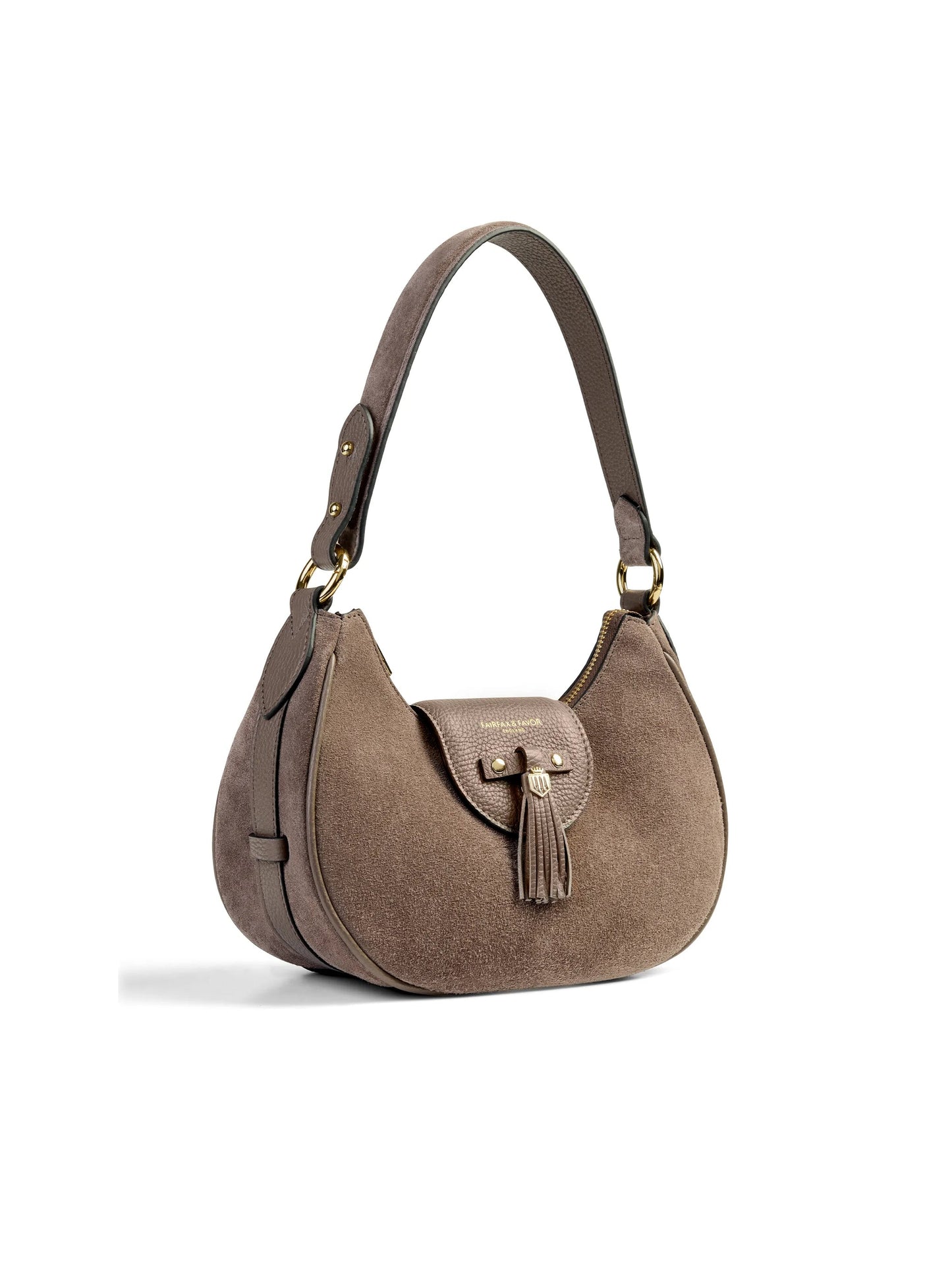 Windsor Deep Taupe Suede Shoulder Bag
