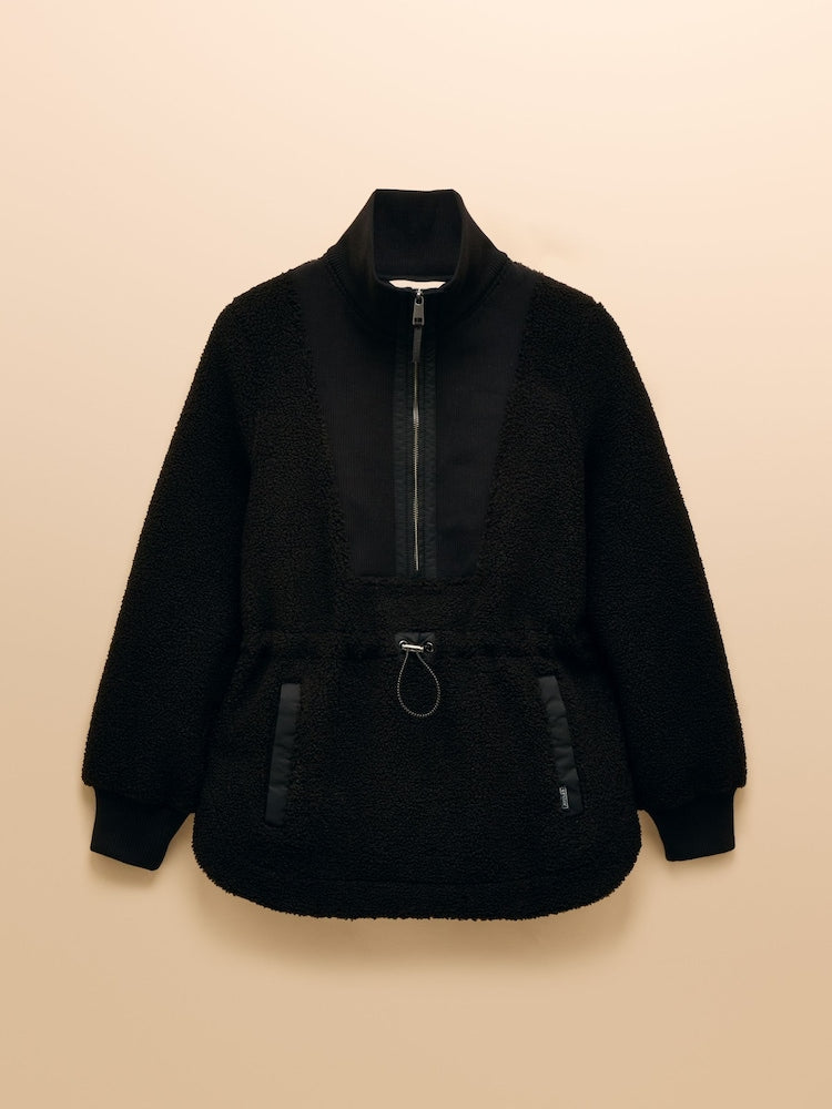 Thurleston Black Borg 3/4 Zip Fleece with Adjustable Waist