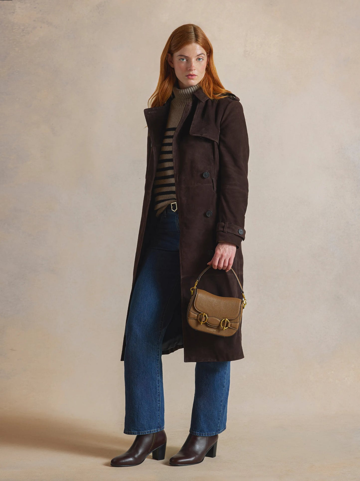 Connie Tan Leather Saddle Bag