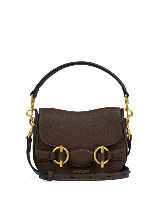 Connie Mahogany Leather Saddle Bag