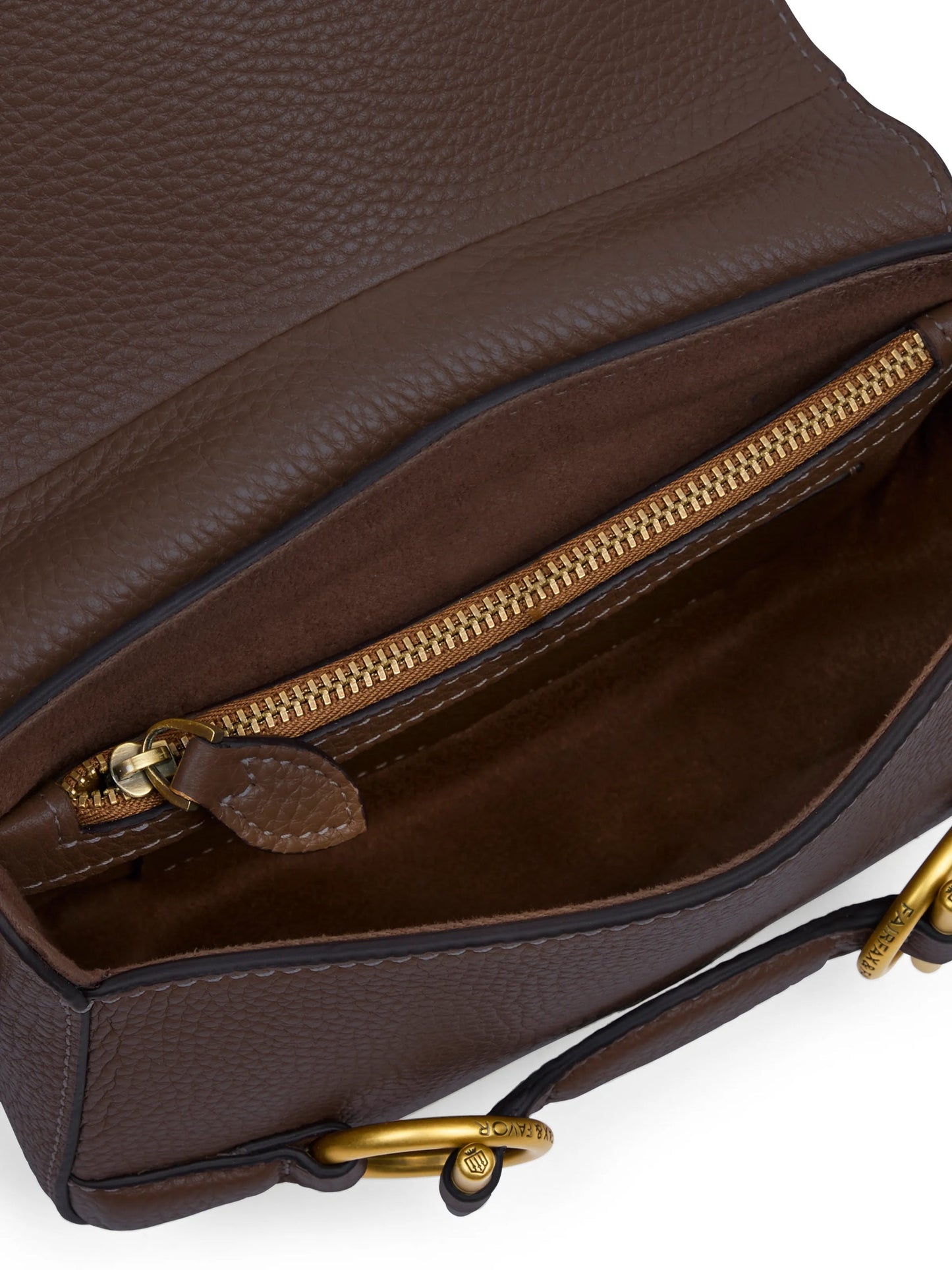 Connie Mahogany Leather Saddle Bag
