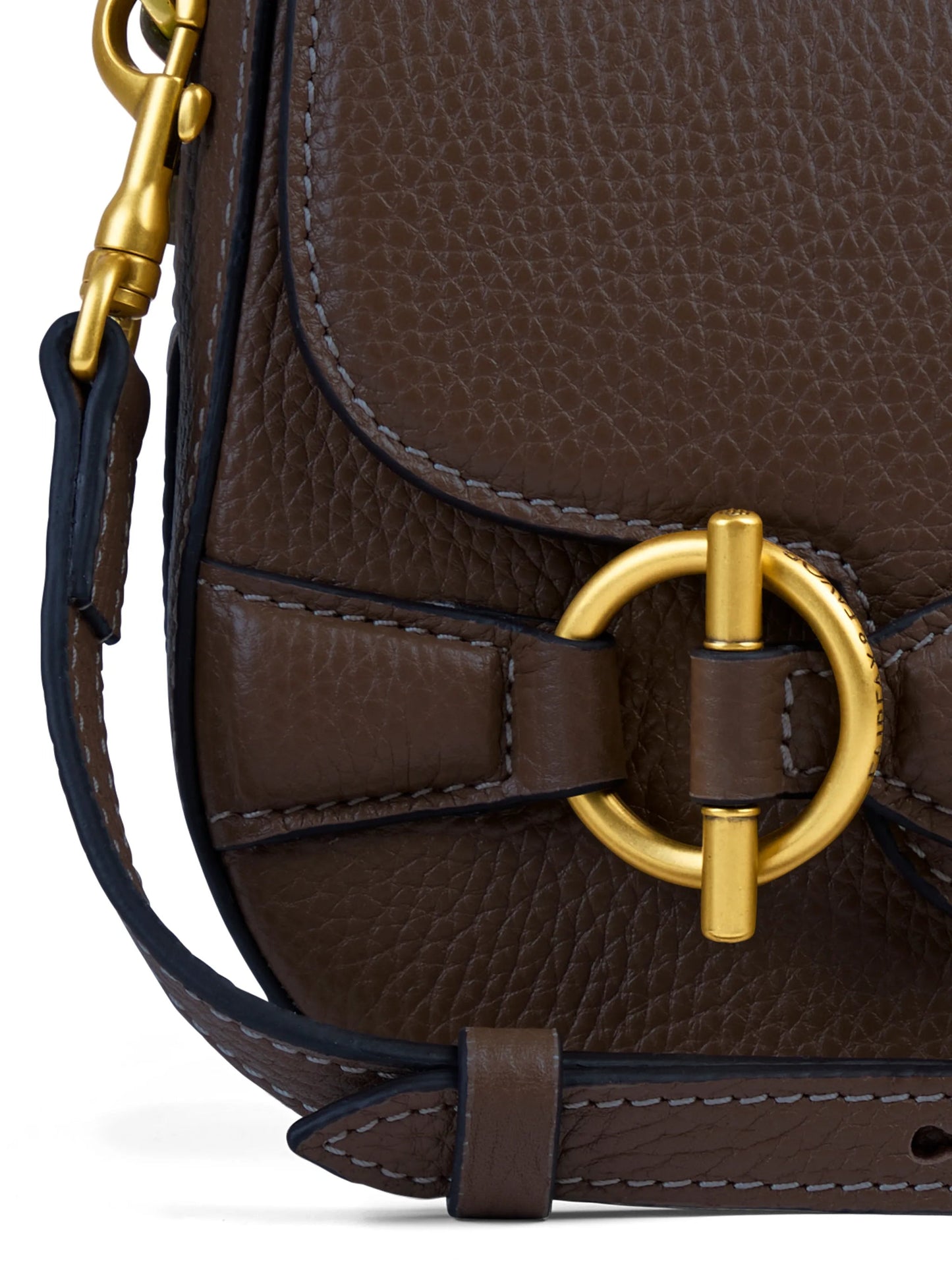 Connie Mahogany Leather Saddle Bag