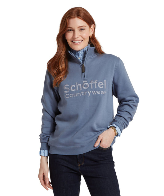 St Issey Quarter Zip Sweatshirt Storm Blue