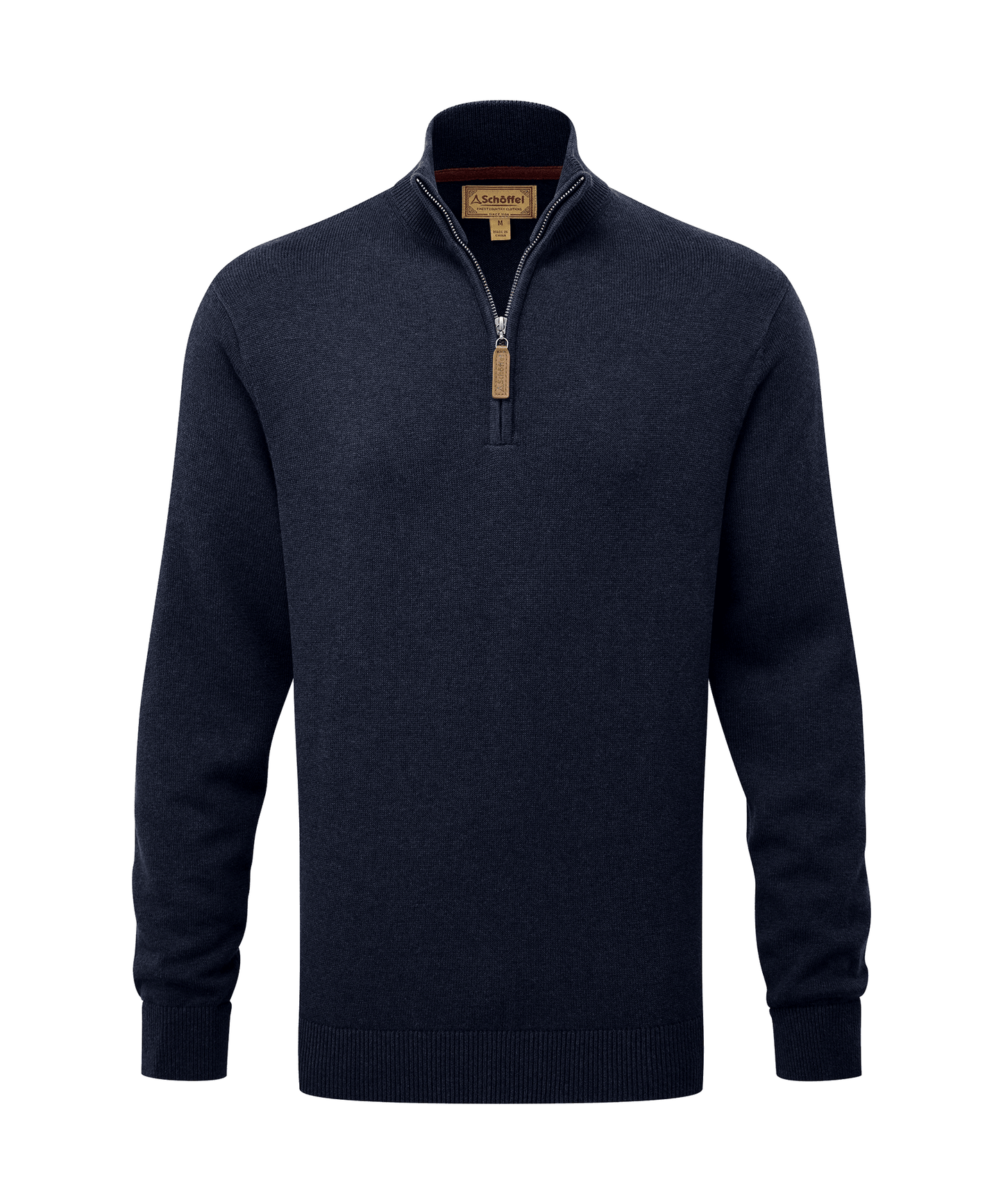 Calton Cotton Cashmere 1/4 Zip Jumper Navy