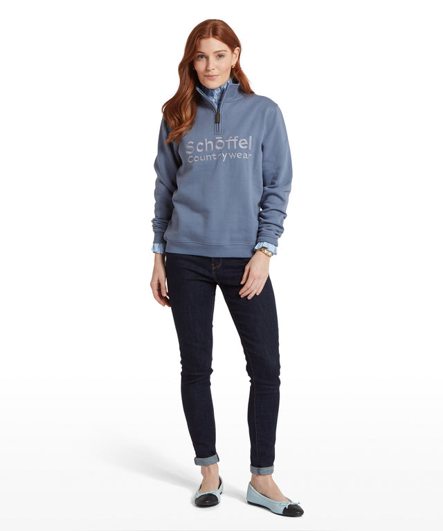 St Issey Quarter Zip Sweatshirt Storm Blue