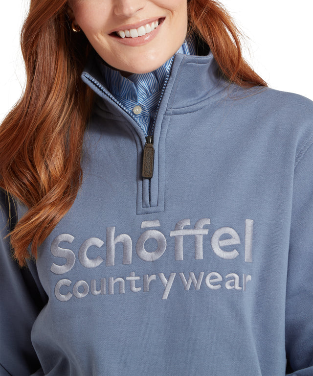 St Issey Quarter Zip Sweatshirt Storm Blue