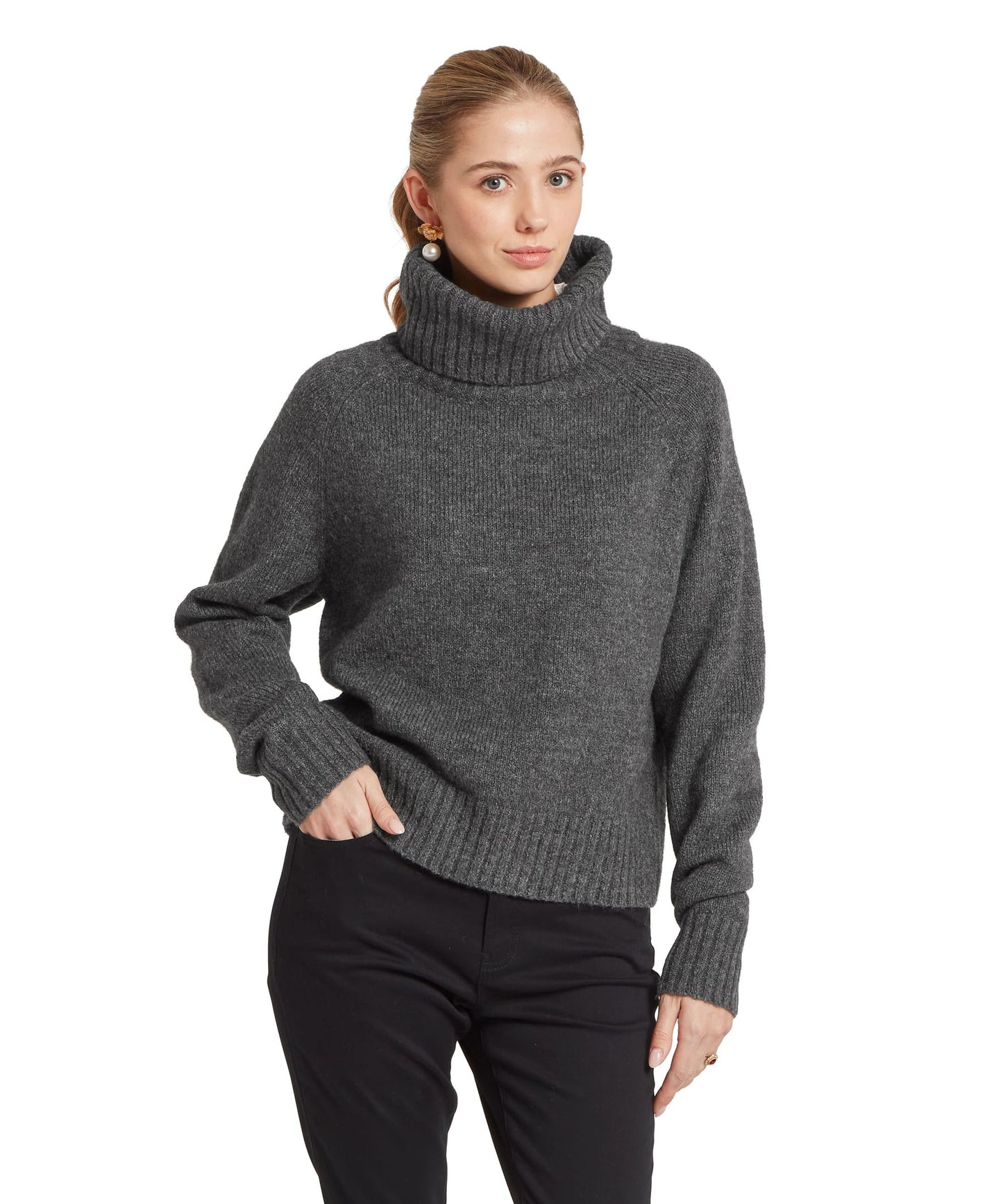 Sutton Roll Neck Jumper Charcoal