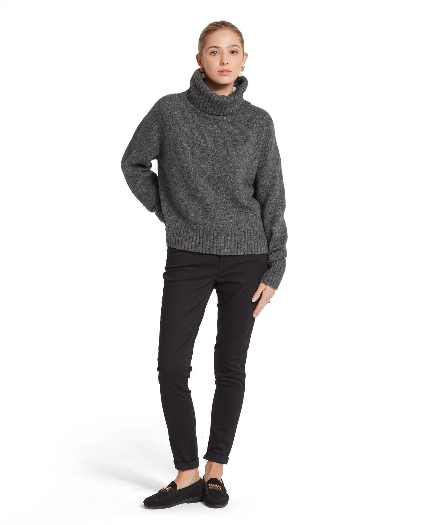 Sutton Roll Neck Jumper Charcoal