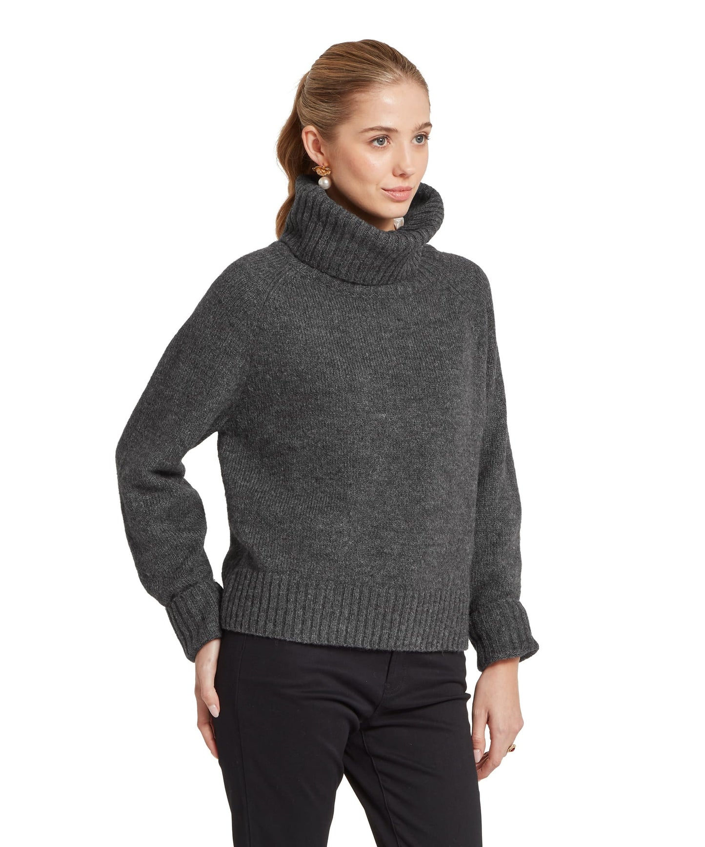 Sutton Roll Neck Jumper Charcoal