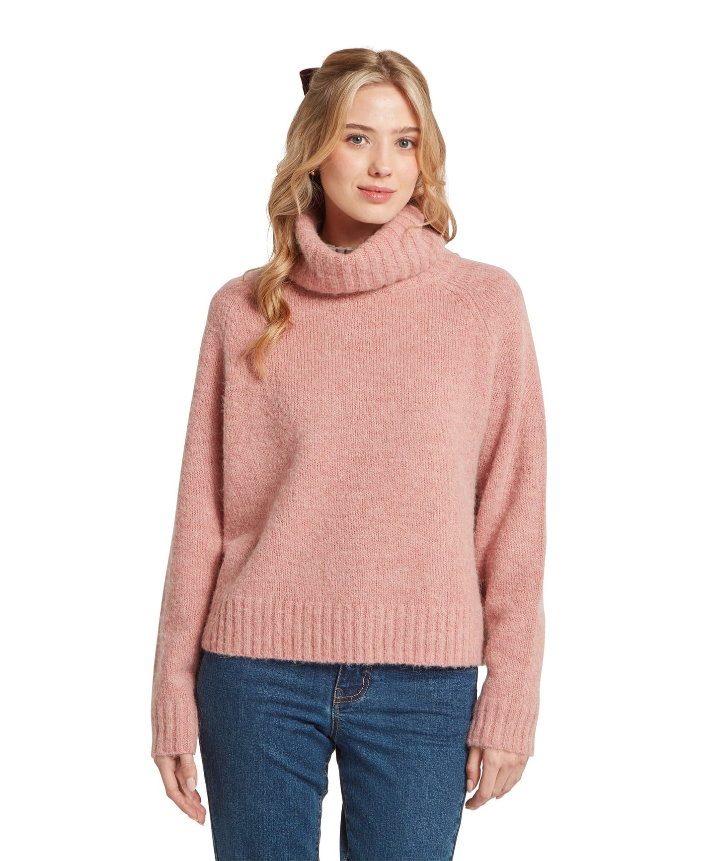 Sutton Roll Neck Jumper Dusky Pink