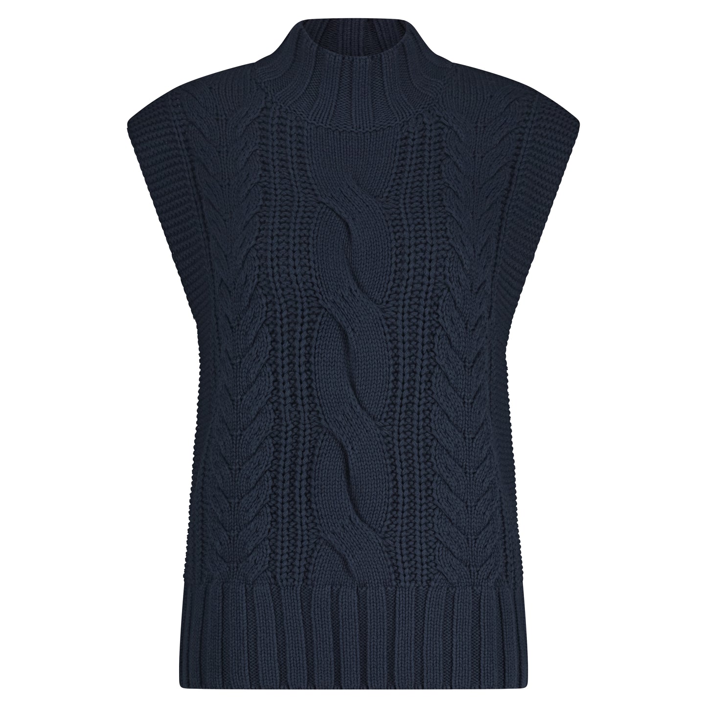 Sleeveless Cable Navy