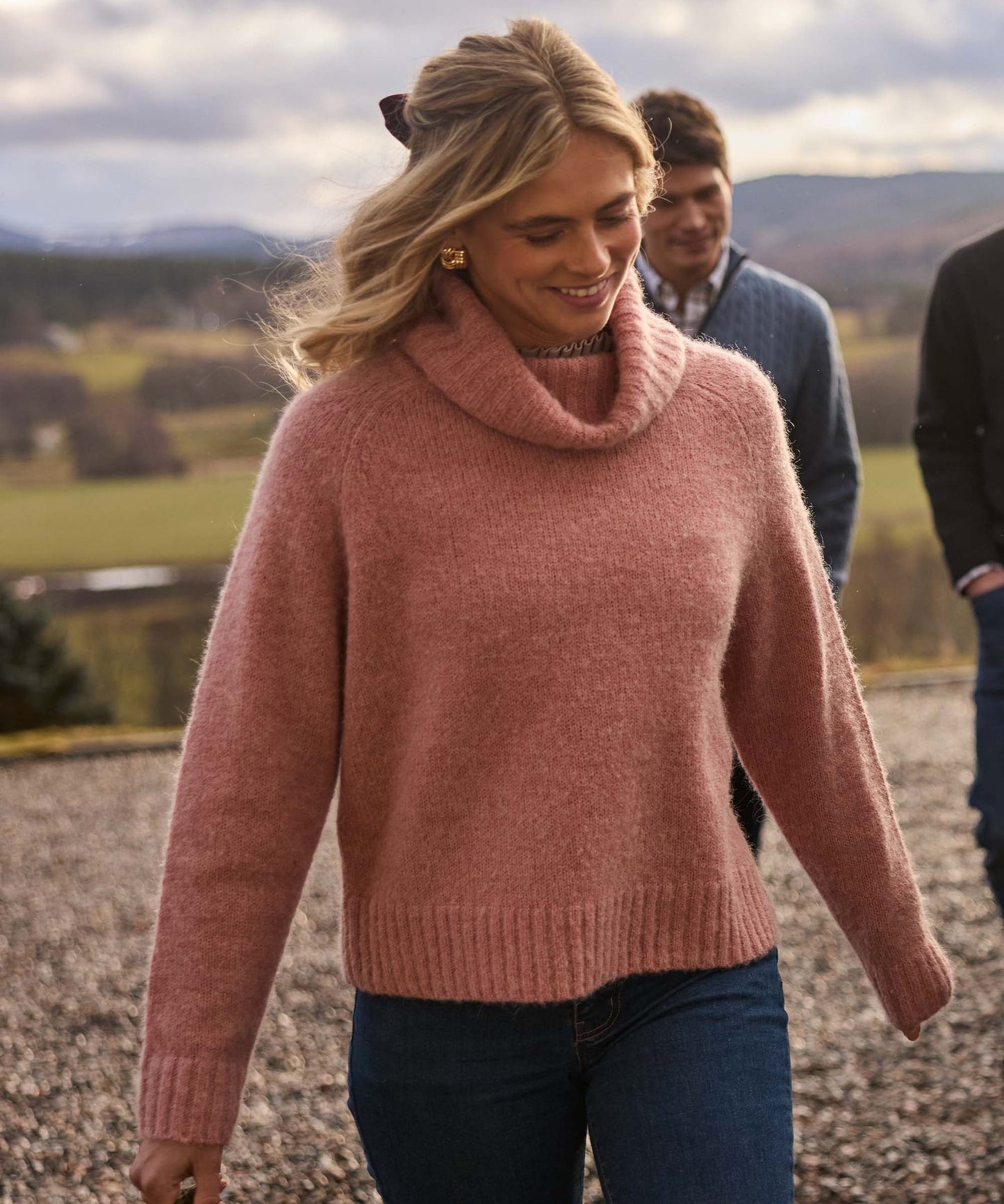 Sutton Roll Neck Jumper Dusky Pink