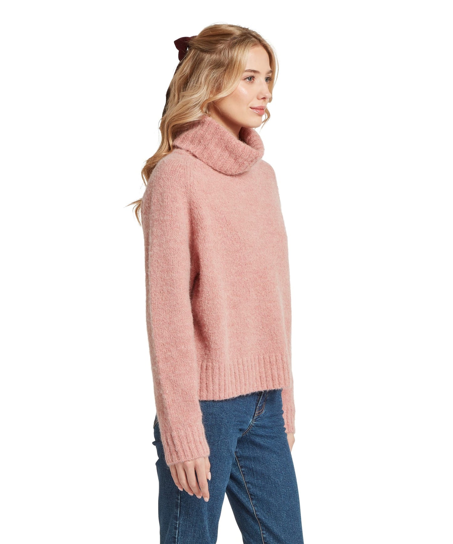 Sutton Roll Neck Jumper Dusky Pink