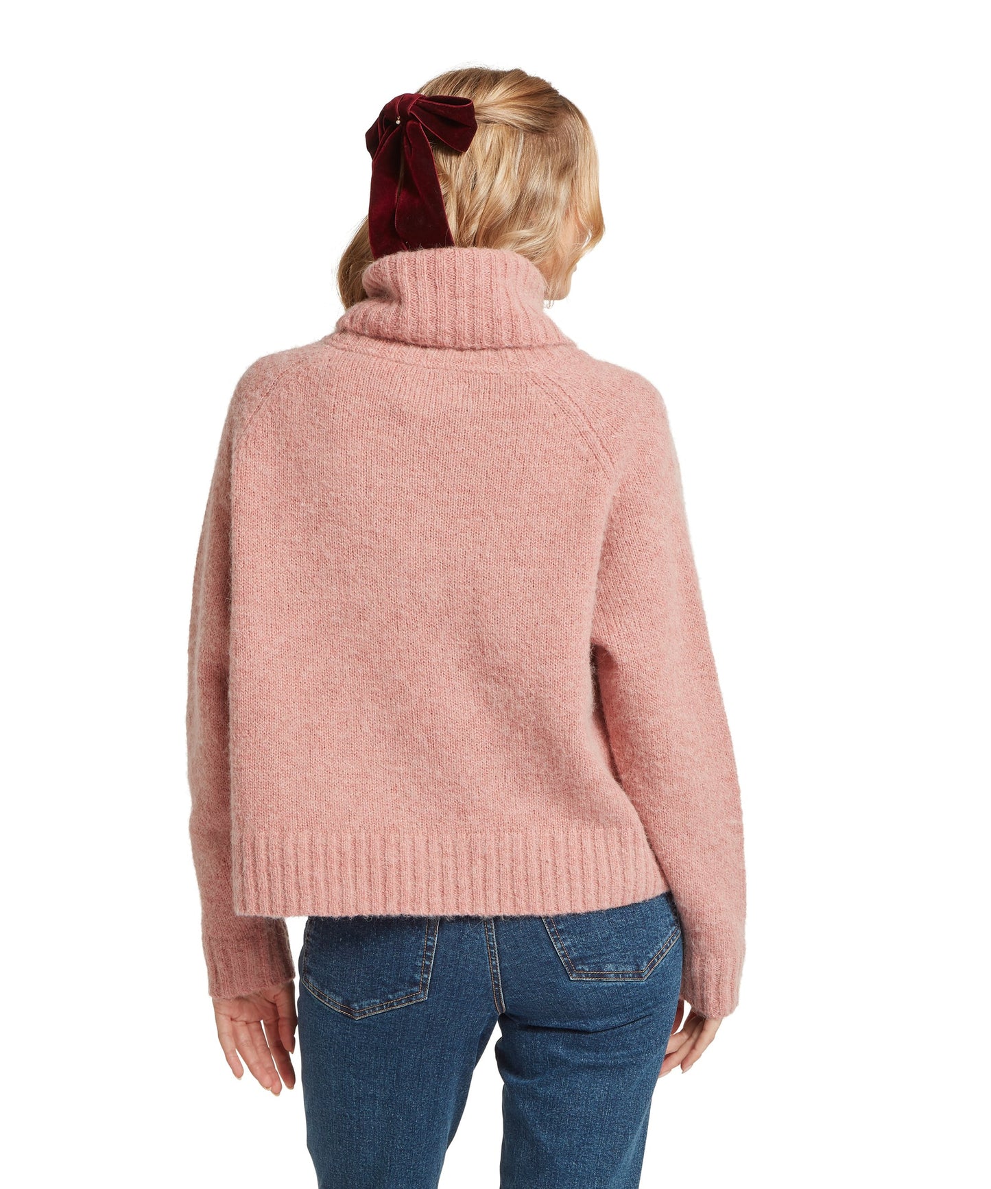 Sutton Roll Neck Jumper Dusky Pink