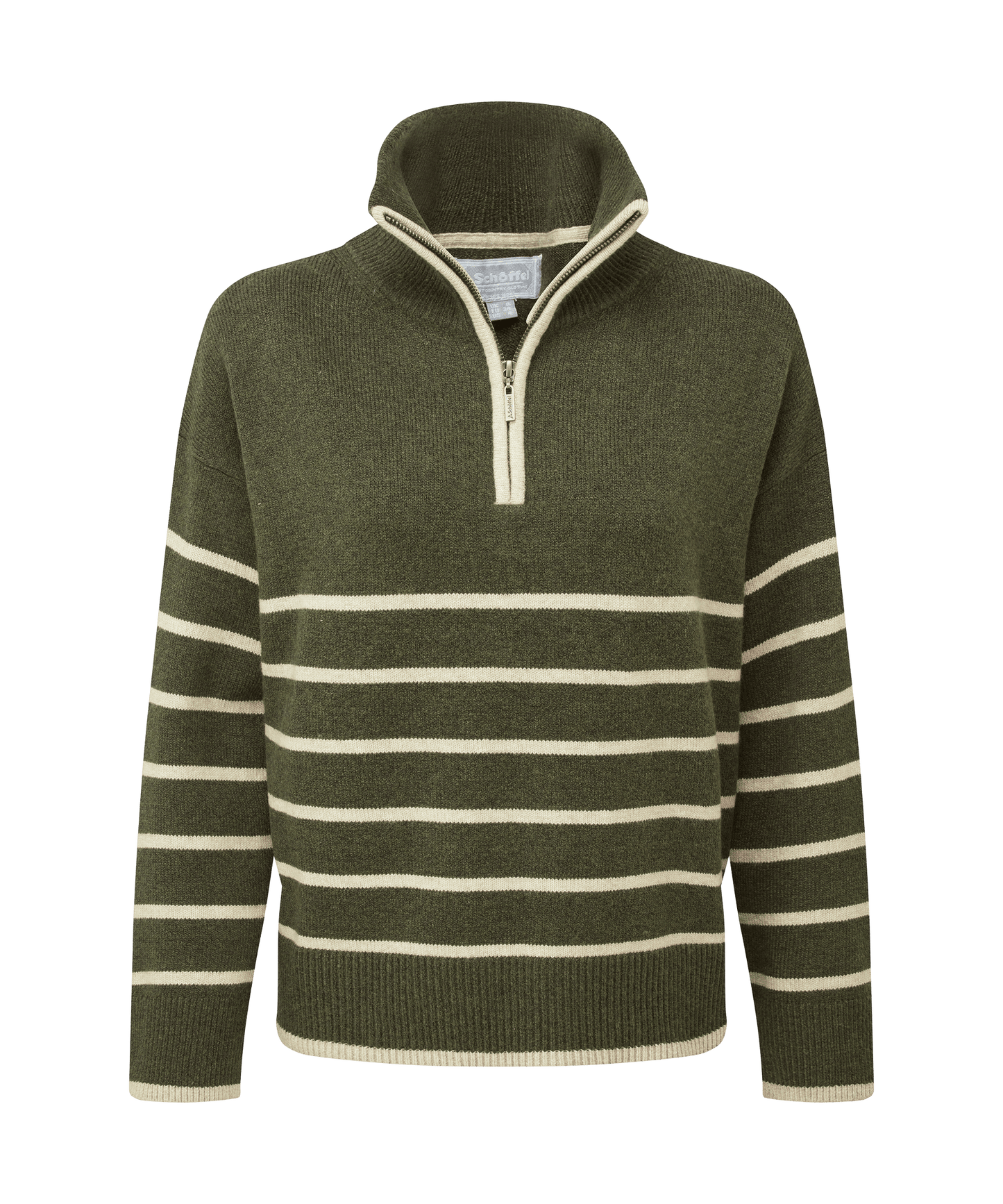 Sandsend Quarter Jumper Loden/Oatmeal