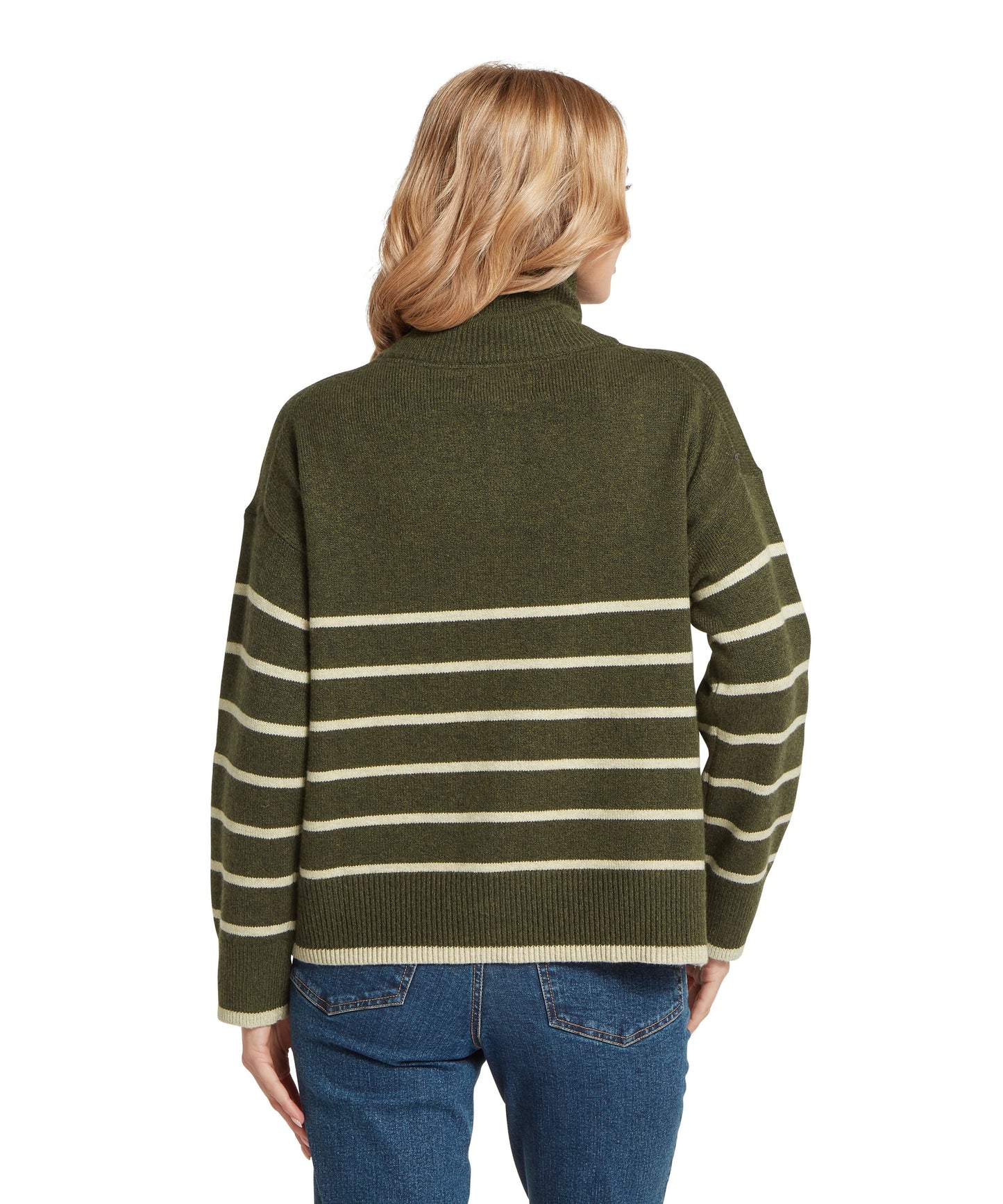 Sandsend Quarter Jumper Loden/Oatmeal