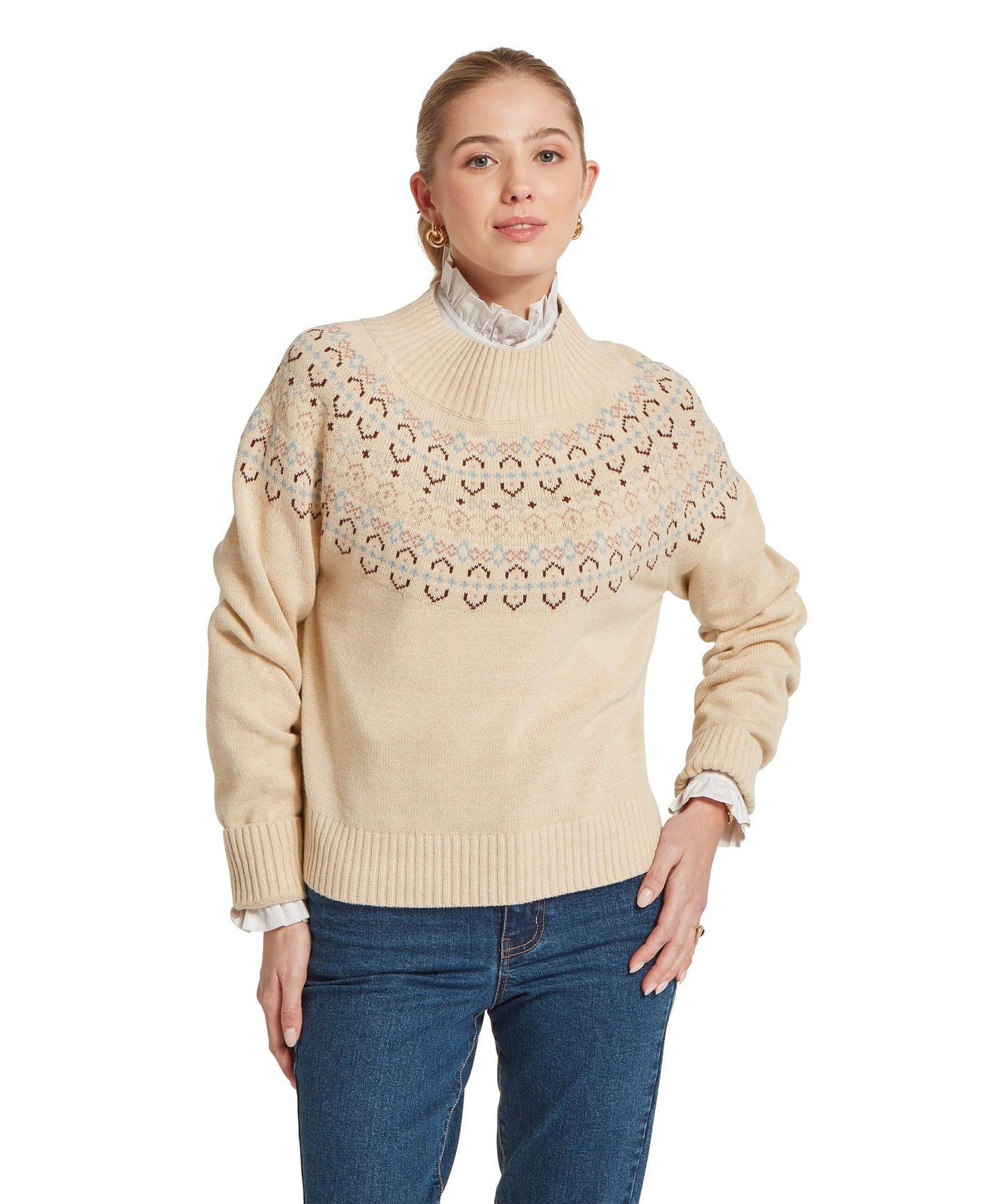 Tresness Fairisle Jumper Port/Lake Blue