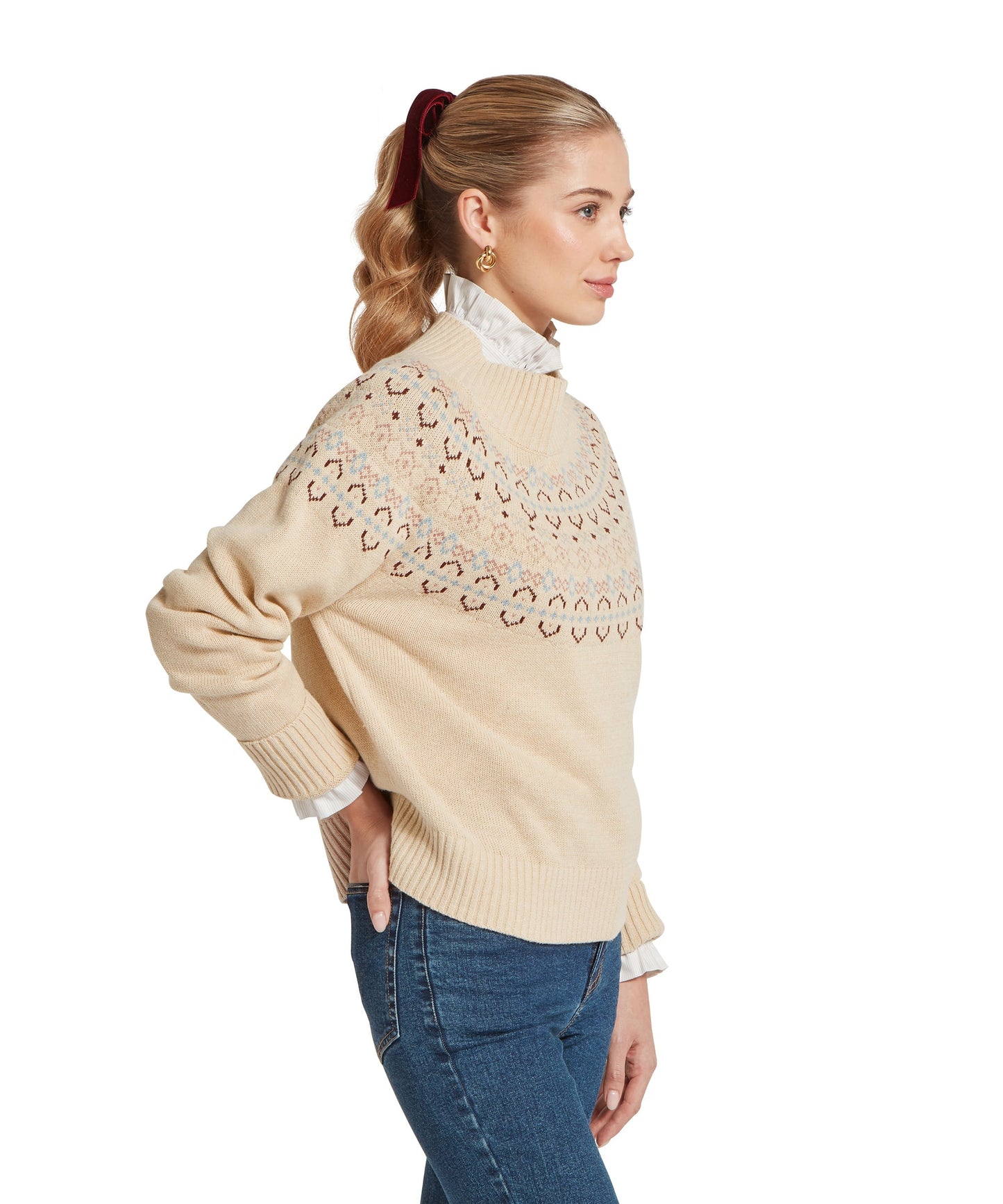 Tresness Fairisle Jumper Port/Lake Blue
