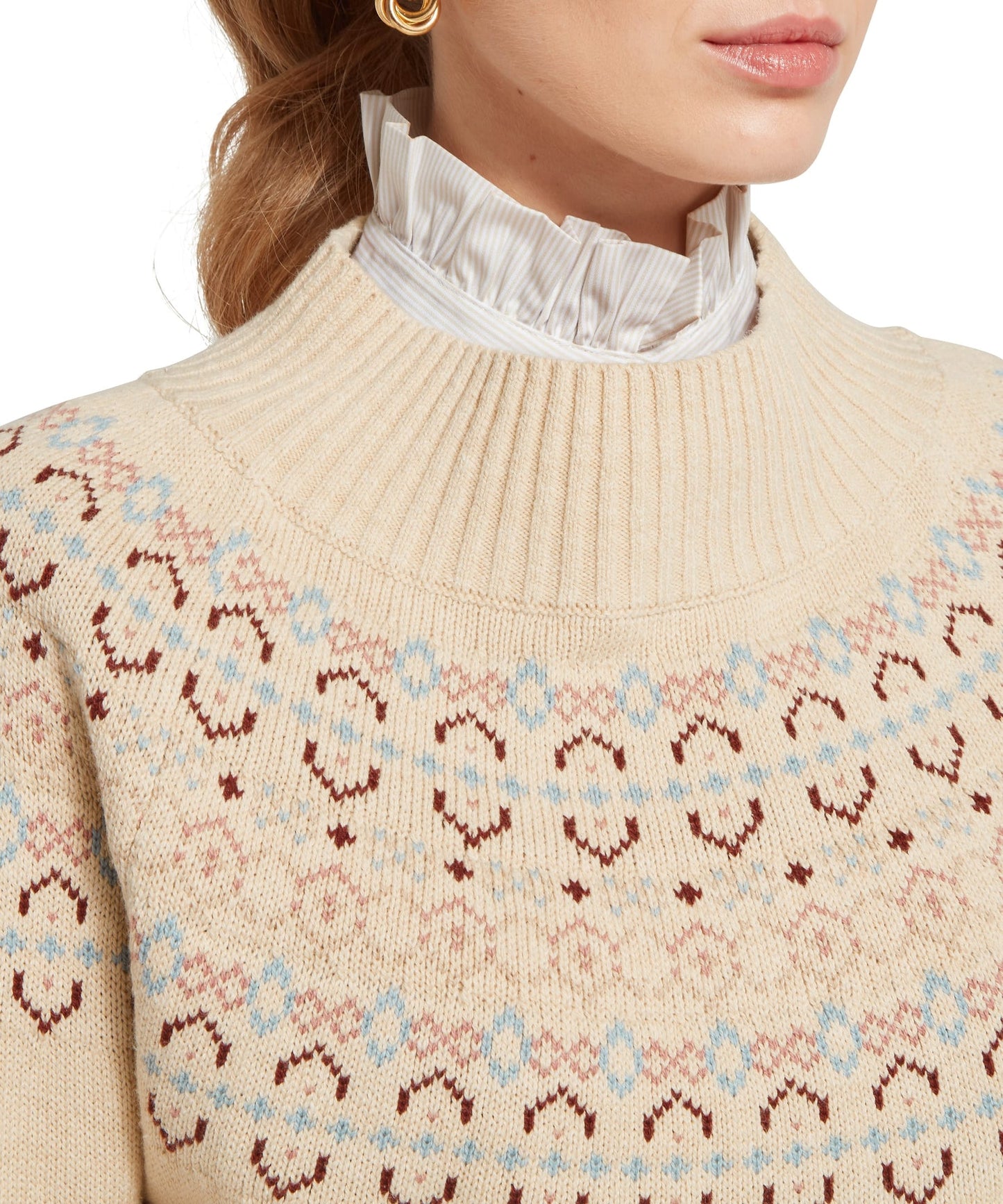 Tresness Fairisle Jumper Port/Lake Blue