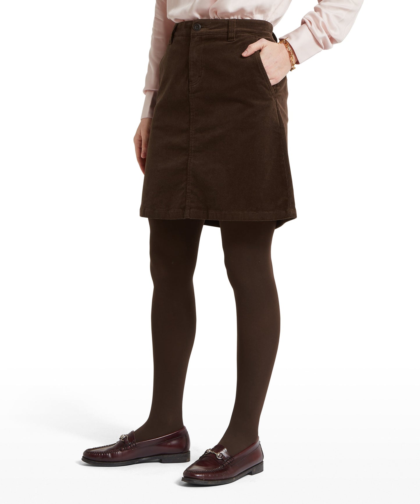 Sage Cord Skirt - Chocolate