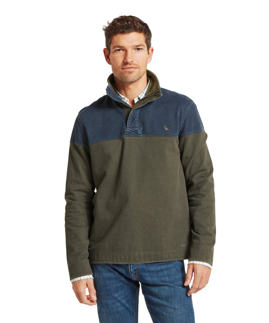 Helford Heritage Sweatshirt Peat Green Ptarmigan