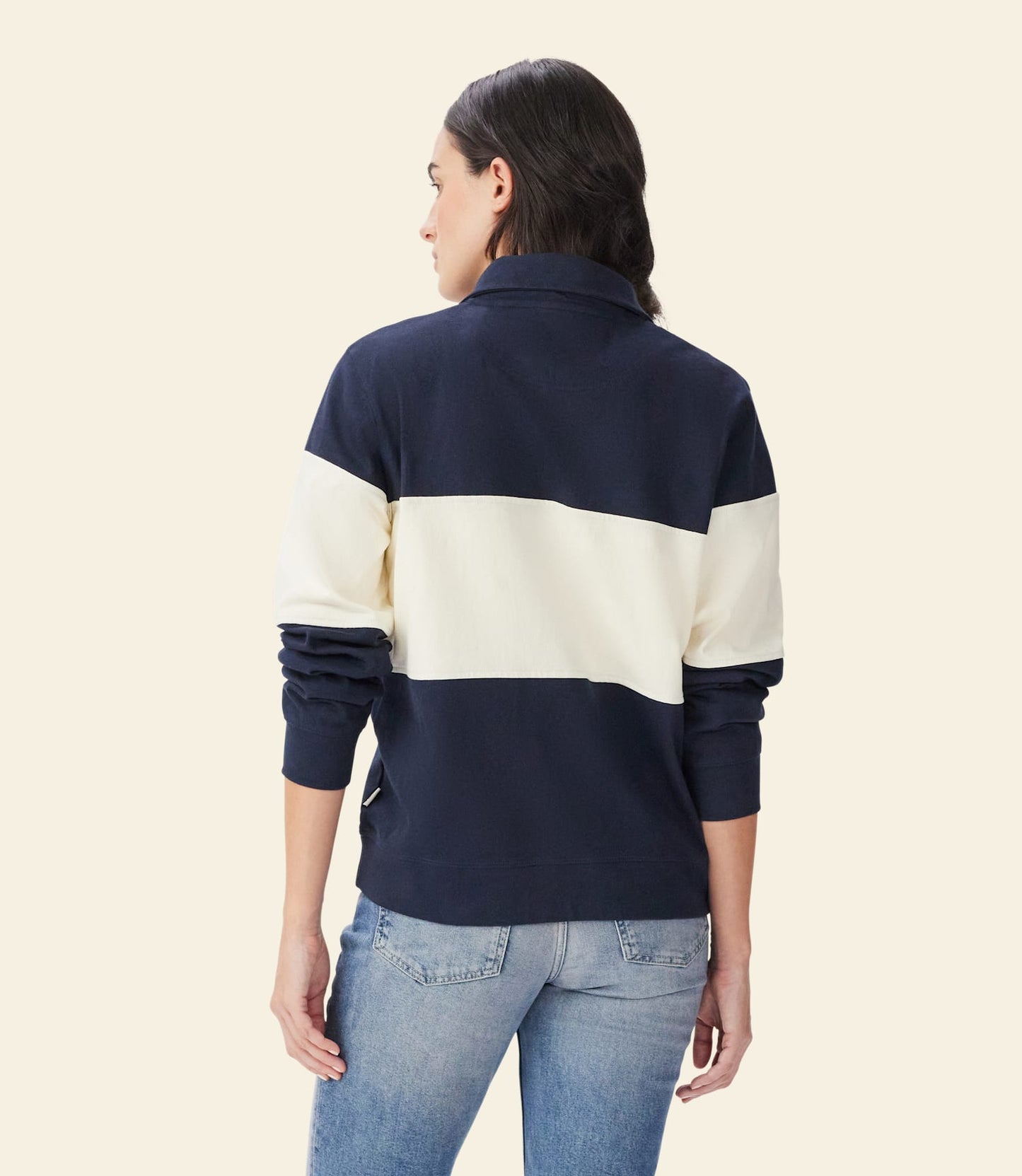 Trickett Panel Sweatshirt Navy/Ivory