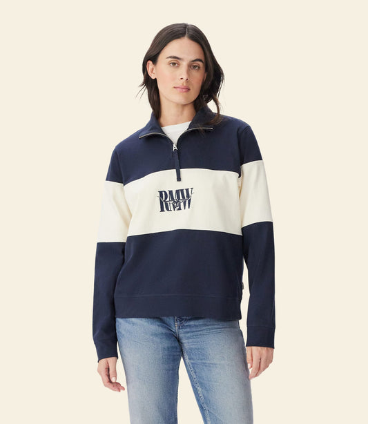 Trickett Panel Sweatshirt Navy/Ivory