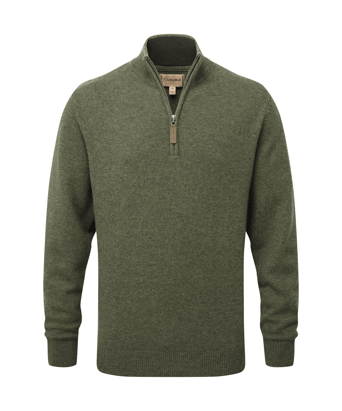 Lewis Lambswool Quarter Zip Jumper Woodland