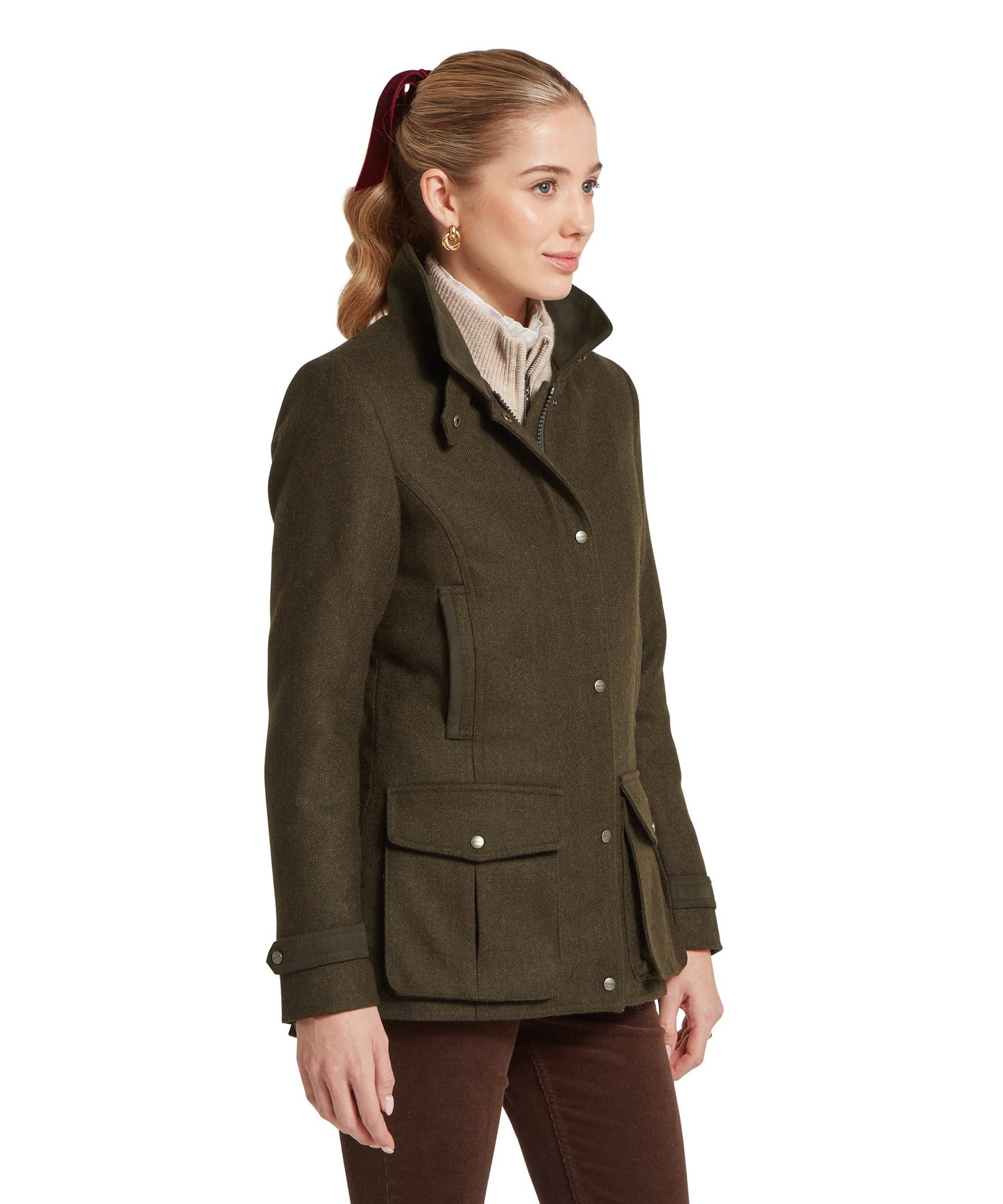 Murra Tweed Coat - Dark Loden Herringbone Tweed