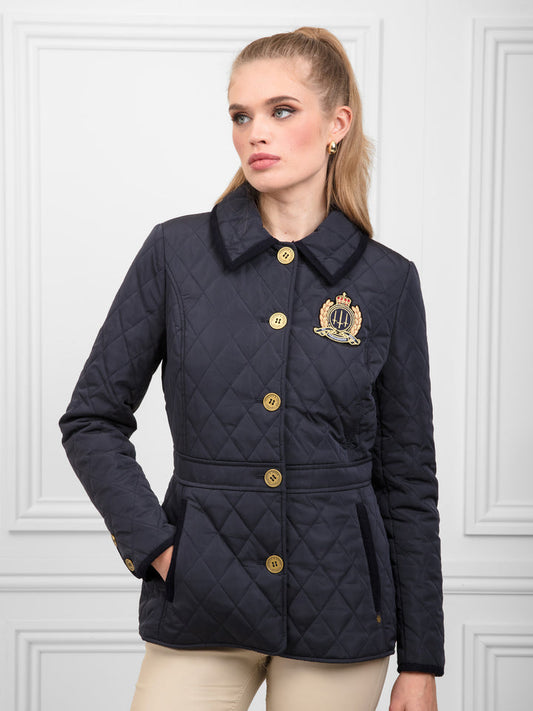 The Bella Women's Jacket - Navy Quilt