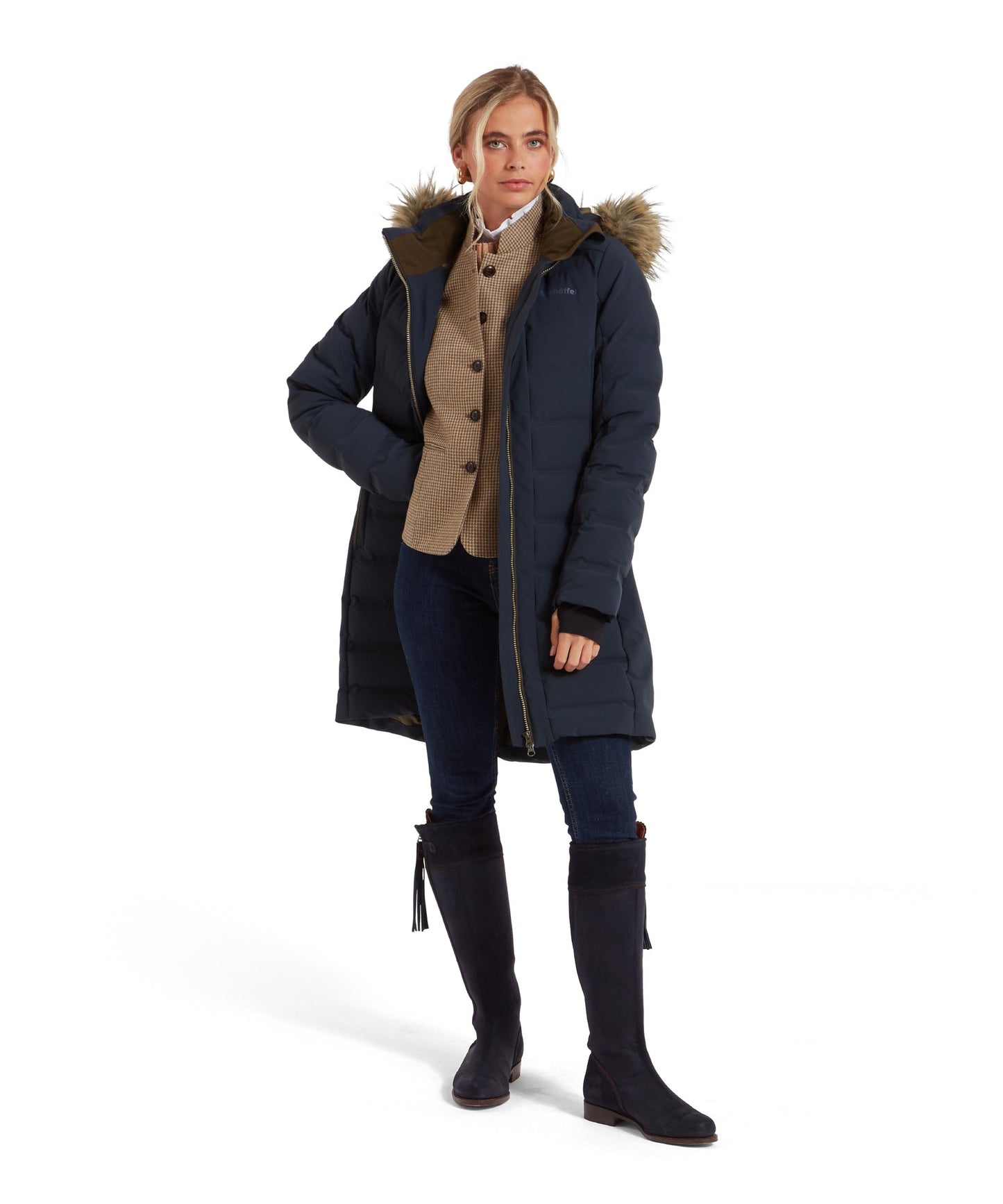 Hurlingham Waterproof Down Coat Carbon Navy