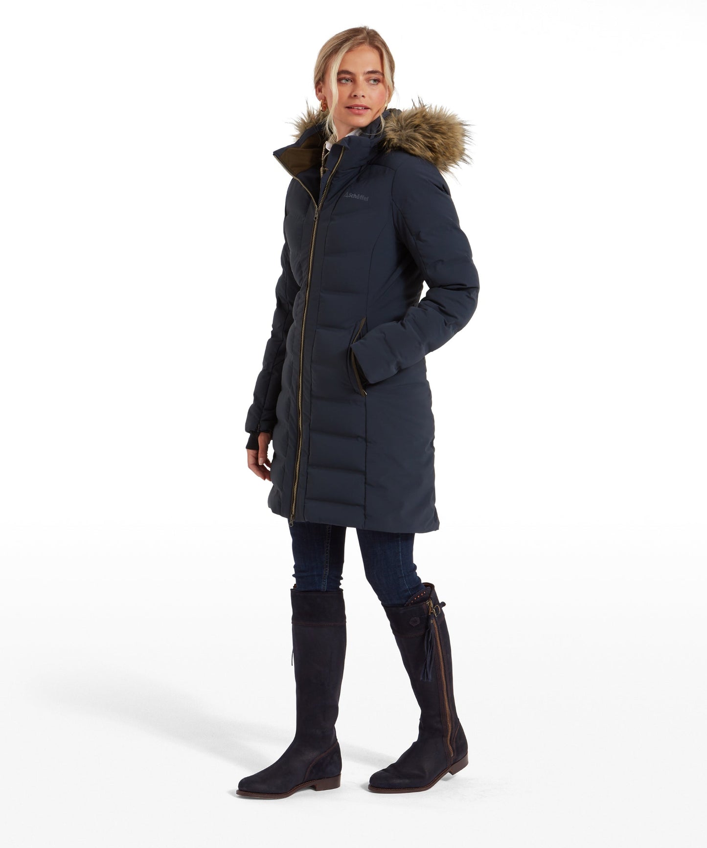 Hurlingham Waterproof Down Coat Carbon Navy