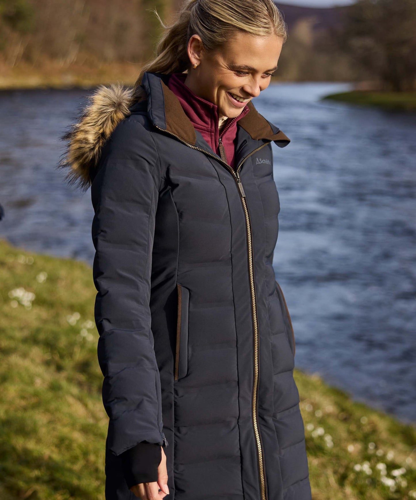 Hurlingham Waterproof Down Coat Carbon Navy