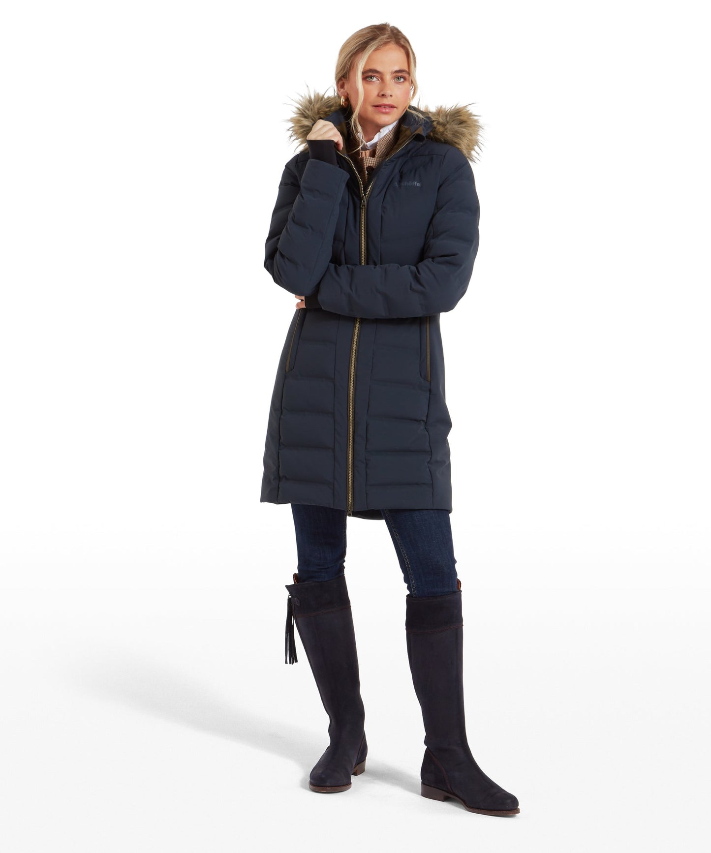Hurlingham Waterproof Down Coat Carbon Navy