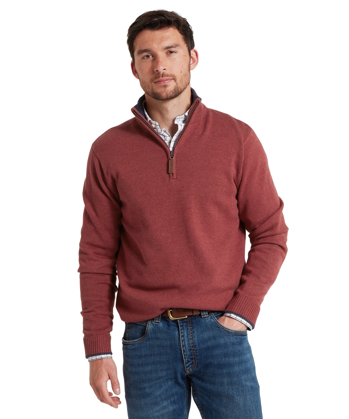 Blair Quarter Zip Jumper Redwood