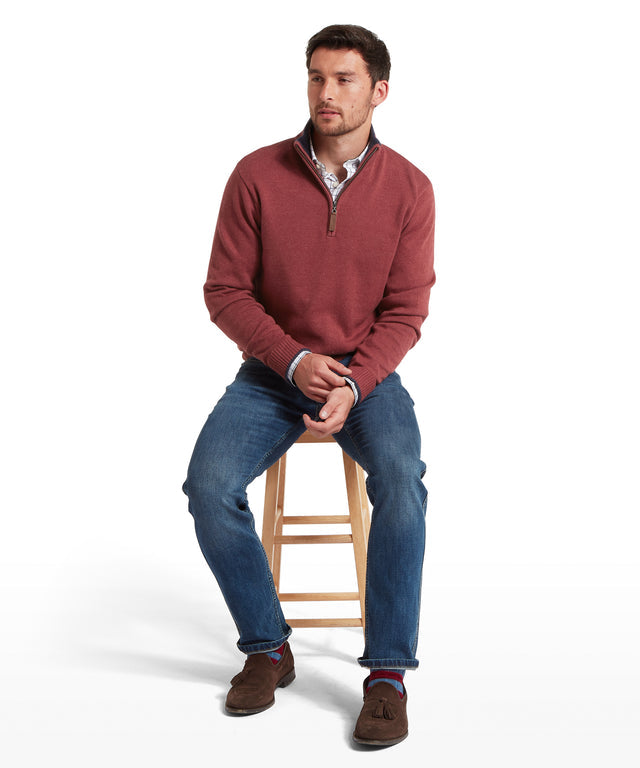 Blair Quarter Zip Jumper Redwood