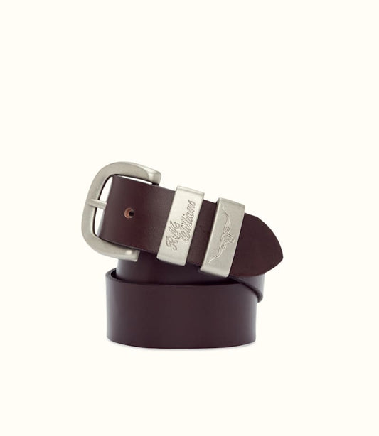 Drover Belt Chestnut Brushed Silver Buckle