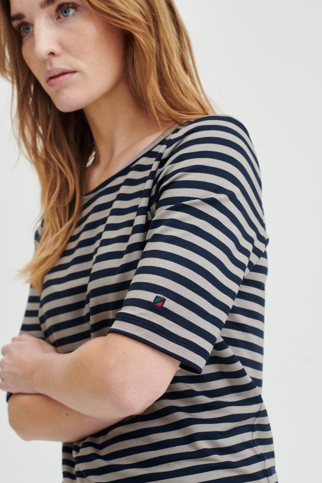 Hedy Short Sleeve T-shirt - Sand Stripe
