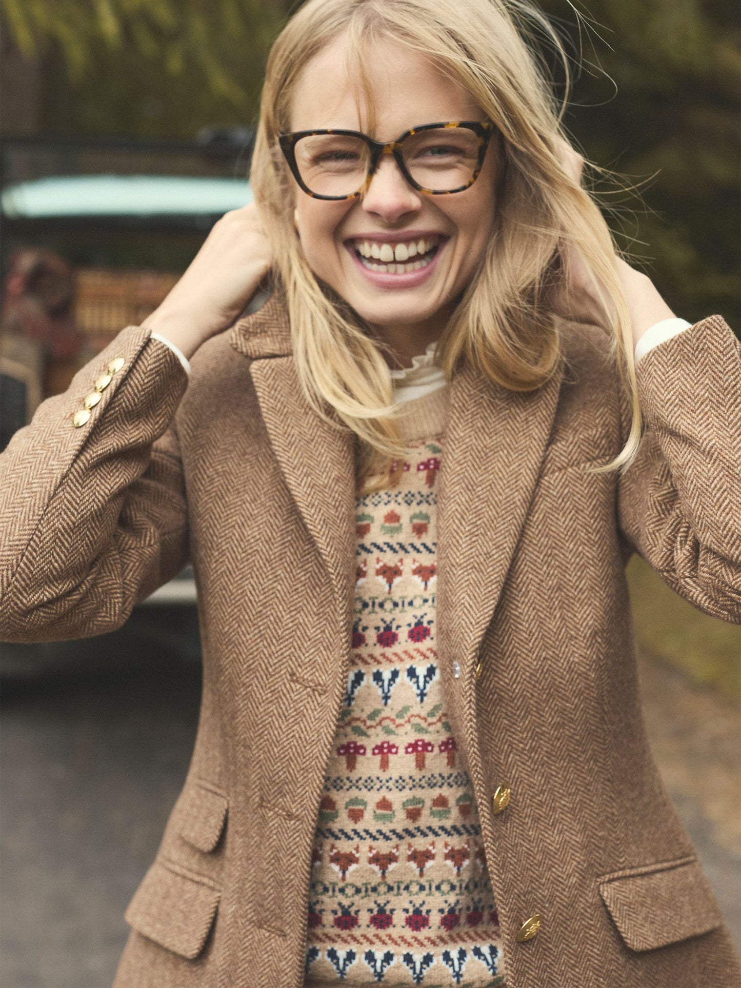 Canterly Brown Herringbone Tweed Hacking Jacket