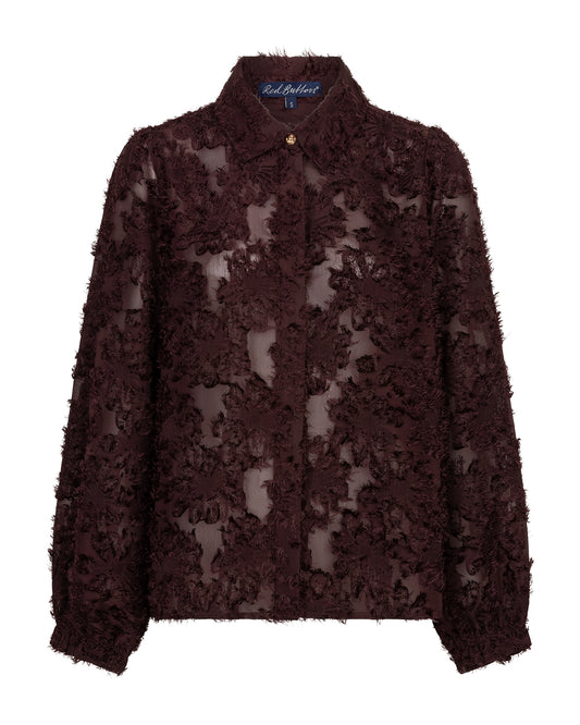 Blouse Fringes Burgandy