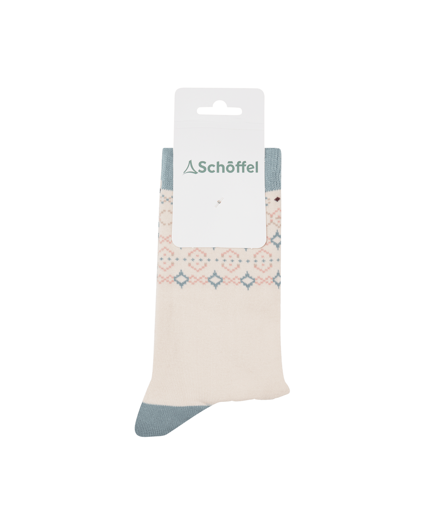 Women's Single Cotton Socks - Pale Stone Fairisle