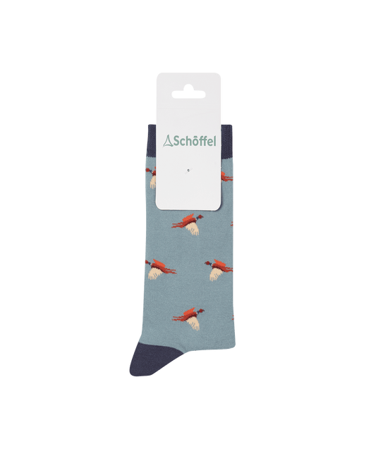 Women’s single socks sterling blue pheasant