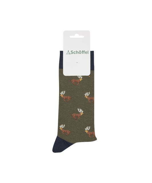 Men's Single Cotton Socks - Forest Stag
